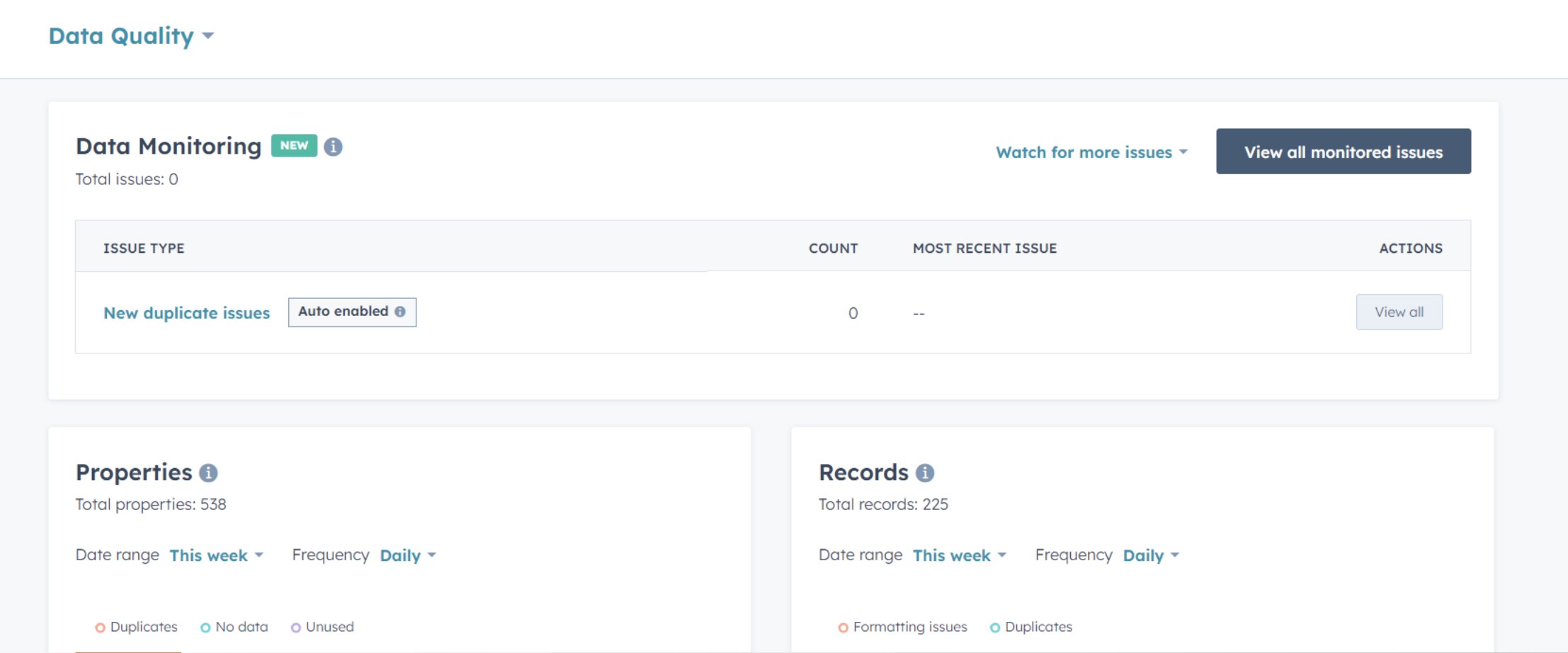 hubspot data quality centre 