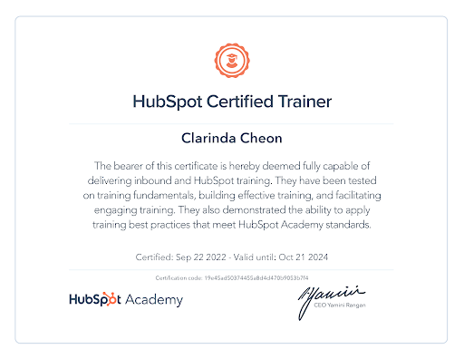 Certified trainer